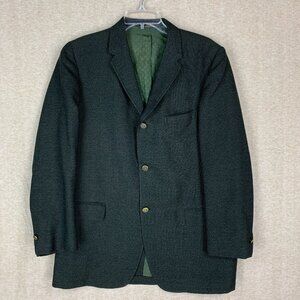 Vintage 60s Jacket Size 42L Green Wool Blazer Suit Sport Coat 1950s Academia